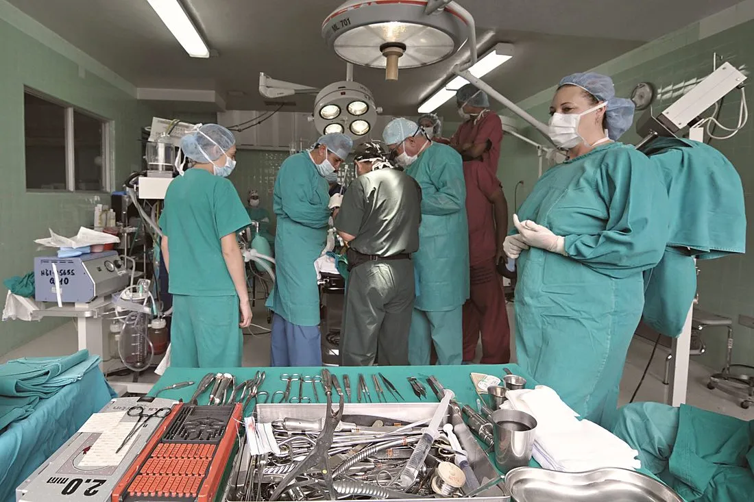 a surgical team in an operating room
