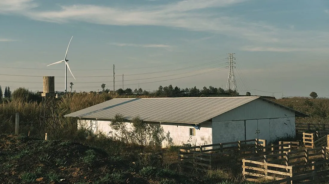 a wind and solar hybrid turbine in a rural African village