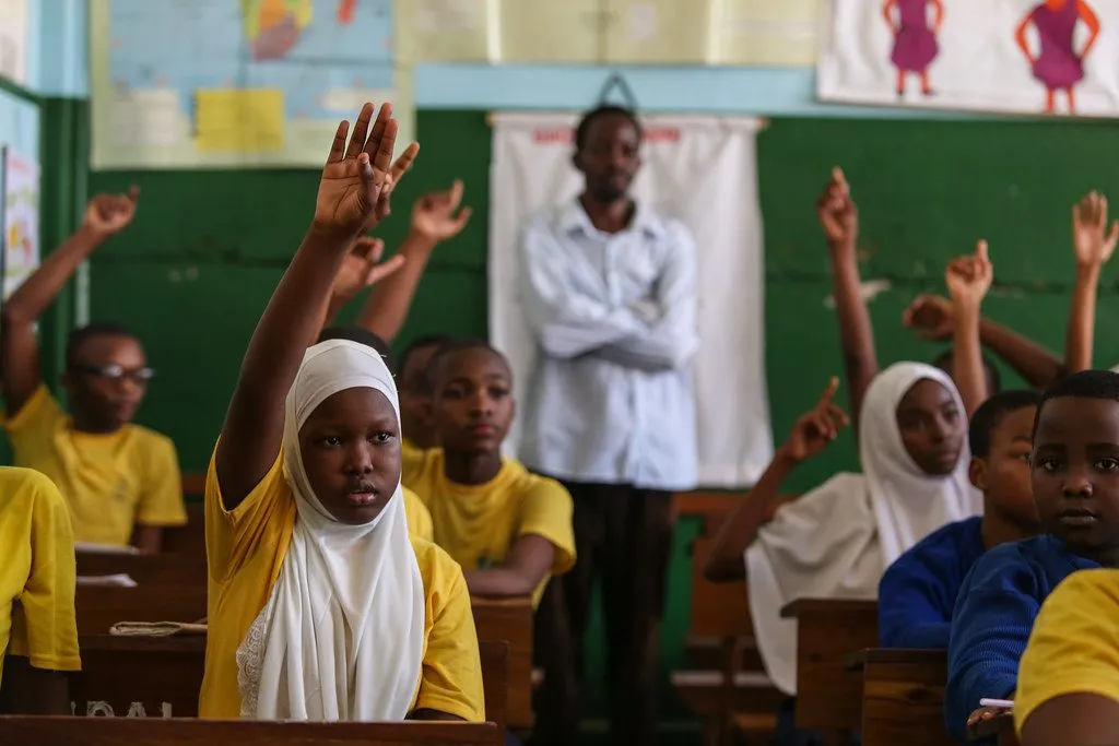 children at school classroom learning