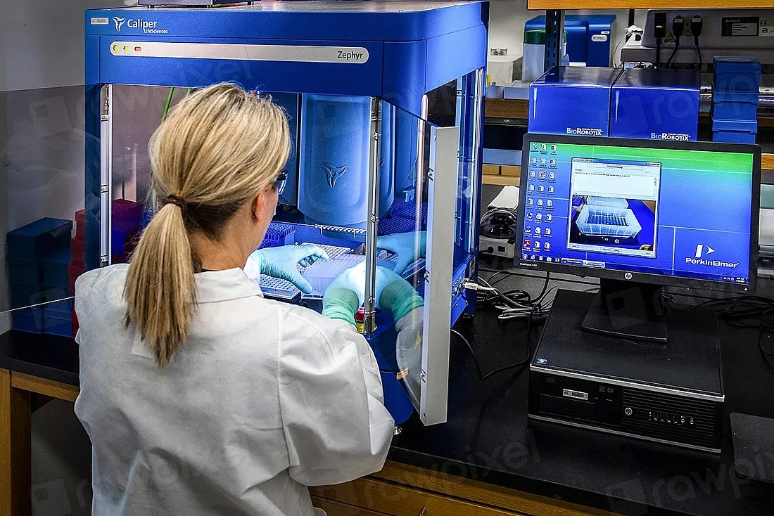 a scientist working in a cancer research lab