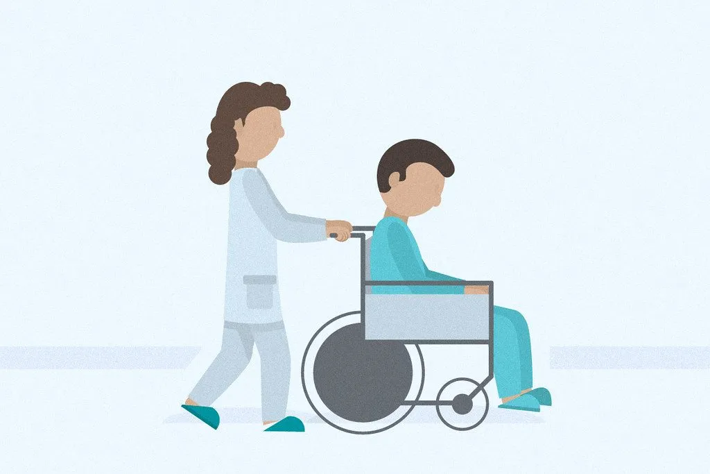 nurse caring for patient
