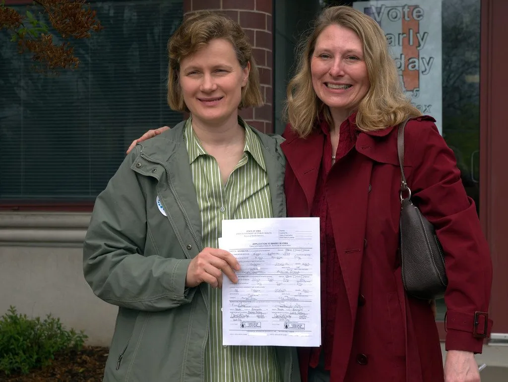 same-sex couple wedding celebration