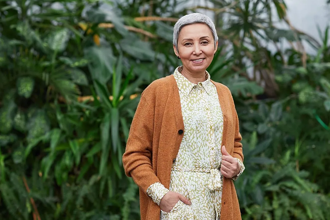 a healthy, smiling woman in her hundreds