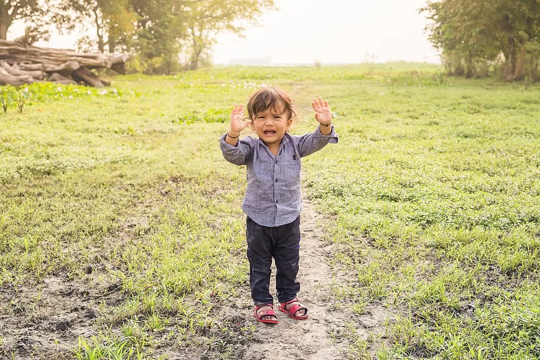 a toddler expressing a strong emotion