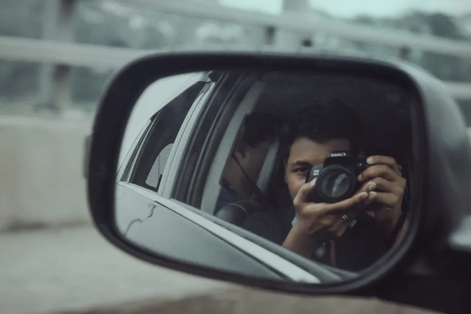 a person driving a car